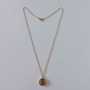 Jcrew gold long locket necklace